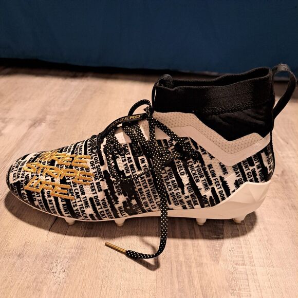 ADIDAS Adizero 8.0‎ White Black Metallic Gold Molded Football Cleats Size 10.5 main image 9